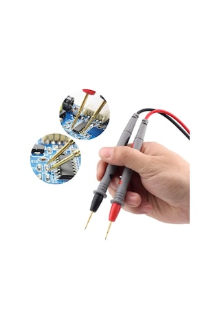 1 Çift Iğne Uçlu Multimetre Probu 1000v 20a Tüm Multimetreler Ile Uyumlu Test Ölçüm Kalosu