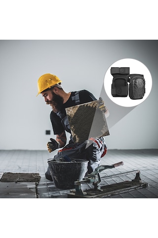 Samdoo Profesyonel Dizlik - Kaymaz Pvc Diz Pedi, İnşaat Ve Bahçe İşleri İçin Siyah