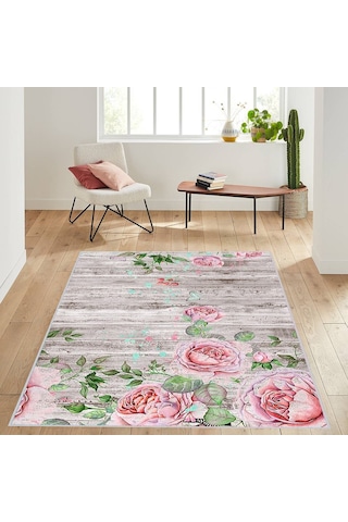Rovigo Home Dijital Baskı Kaymaz Taban Salon Halısı Rvg1059