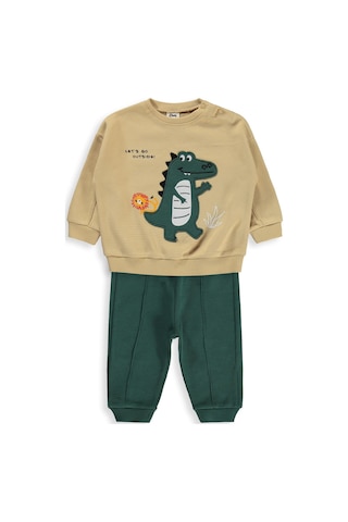 Civil Baby Timsah Baskılı 6-18 Ay Takım - Açık Camel