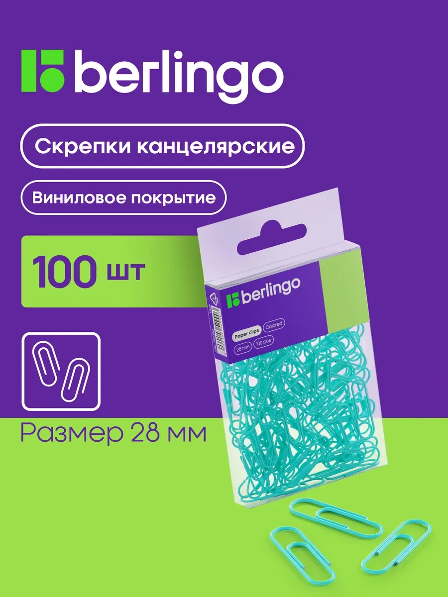 Berlingo 28 Mm Renkli Kırtasiye Ataçları, 100 Adet 16533826