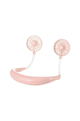 Giyilebilir Kablosuz Masling Şarjlı Taşınabilir Mini Fan Vantilatör Pembe