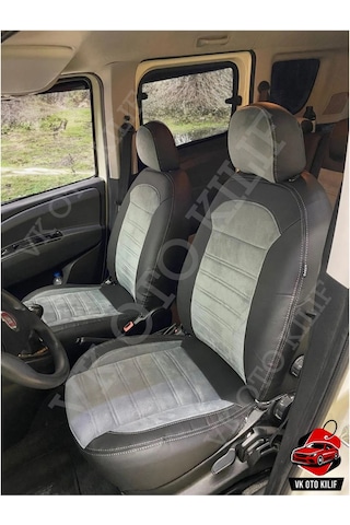 Vk Auto Fiat Doblo Araca Özel Koltuk Kılıfı Gri-siyah