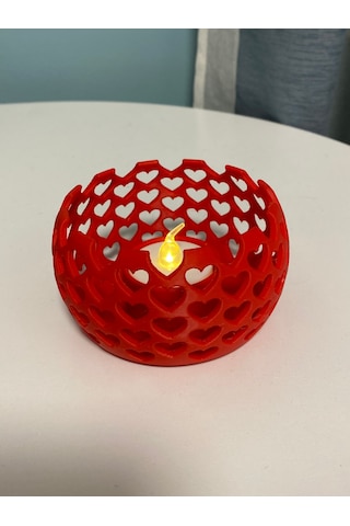 En-cag Kalp Işık Yansımalı Tealight Mumluk Romantik Dekoratif Mum Tutucu Bss Çok Renkli