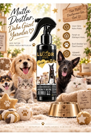 Luxor Kimya Evcil Hayvan Parfümü Kedi & Köpek Koku Giderici Star 200 Ml