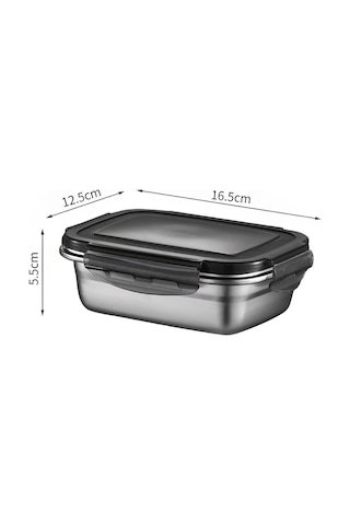 2 Adet 304 Çelik 550 Ml Yemek Meyve Et Buzdolabı Beslenme Saklama Kabı Mt224 Gri