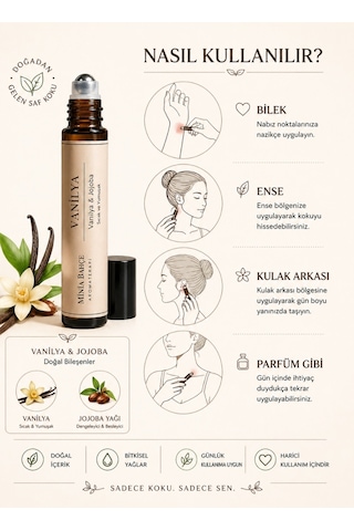 Vanilya Roll - %100 Doğal Vanilya & Jojoba Yağı 10 Ml