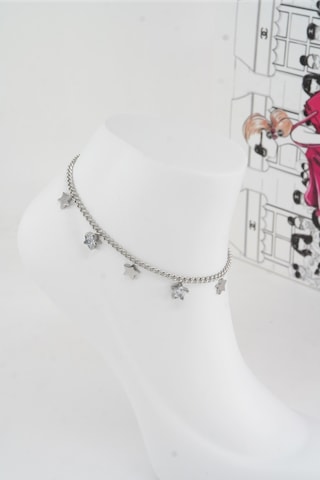 Kadın 316 L Kararmaz Anti Alerjenik Çelik Halhal Zy00011 - Gümüş