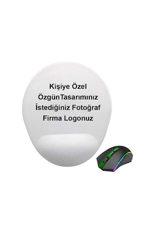 Sublimasyon Oval Mouse Pad - Bilek Destekli