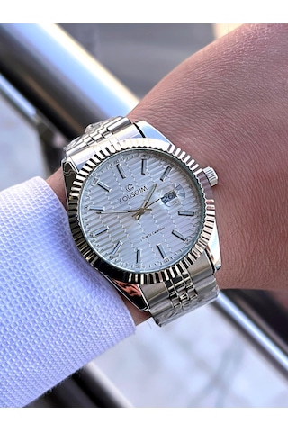 Coliseum Çelik Kordon Takvimli Kadran Kutulu Seri Erkek Kol Saati Ft.aas.ı003