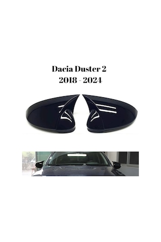 Dacia Duster 2 2018 2019 2020 2021 2022 2023 2024 Uyumlu Yarasa Batman Ayna Kapağı Takımı Parlak Siyah