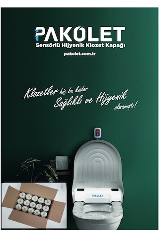 Pakolet Sensörlü Hijyenik Klozet Kapağı Ve 50 Adet Hijyen Rulosu