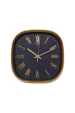 Galaxy Premium Serisi Abs Kasa Duvar Saati Oval 30 Cm Roma Rakamlı Gold-lacivert Gold - Lacivert