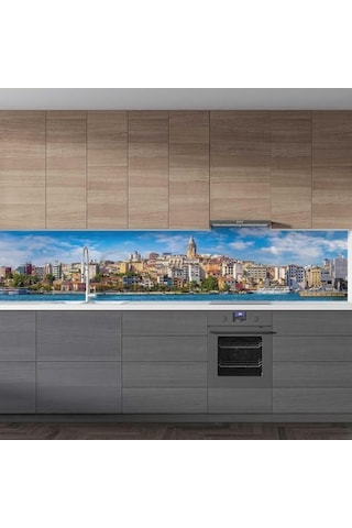 Mutfak Tezgah Arası Folyo Fayans Kaplama Folyosu İstanbul Galata 60x100 Cm Diğer
