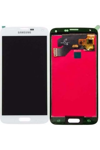 Samsung Uyumlu Galaxy S5 G900 Lcd Ekran Dokunmatik Beyaz Orta Tuşlu