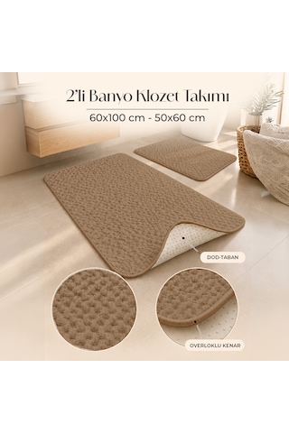 2'li Banyo Klozet Takımı Sütlü Kahve
