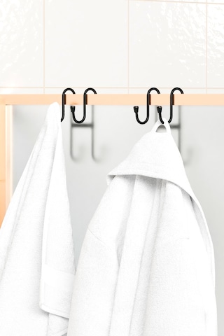 2 Adet Duşakabin Askısı Banyo Mutfak Bornoz Havlu Askılığı Metal Askı Çok Amaçlı Siyah Askılık Siyah