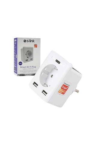 S-link Swapp SL-04 10A 2 USB 2.4 Ghz Wifi Tuya Destekli Akım Korumalı Akıllı Priz