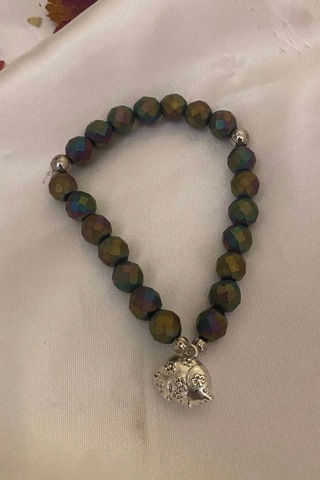 Çin Takvimi Burçları Çharm Mavi Kuvars Doğal Taş Bileklik Hand Made El İşi Feng Shui Ejderha Yılı Koruyucu Hayvan Domuz Pig Objeli Çok Renkli