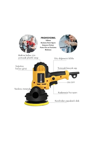 Prohummer Ph211 Dikey Polisaj Zımpara Makinesi 125mm Devir Ayarlı