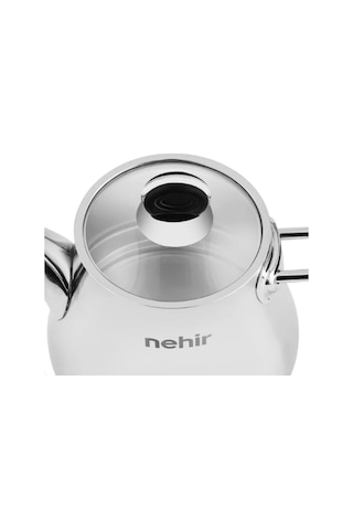 Nehir Luna Midi Büyük Boy Paslanmaz Çelik 0.75-1.50 Litre Çaydanlık Takımı