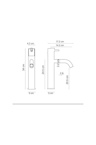Fontana Yüksek Lavabo Bataryası Krom Mermer Fa-4021m Krom
