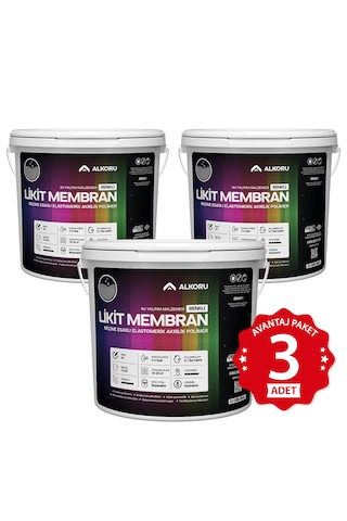 Alkoru 3 Adet 13 Kg Gri Likit Membran Avantaj Paket