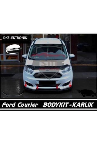 Dkelektronik Ford Tourneo Courier Ön Tampon Eki Bodykit Lip 127 Pionablack Parlak Siyah