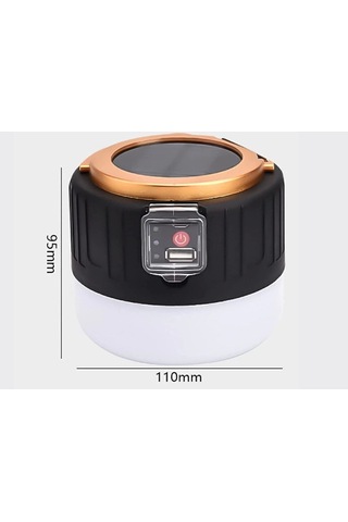 G-300w Kamp Lambası Solar Güneş Enerjili Ampül 26smd Led Şarjlı El Feneri Powerbank 5 Mod Çok Renkli