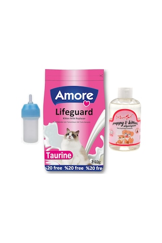 Amore Lifeguard Yavru Kedi Süt Tozu 240 G + Biberon + Kitten Şampuan