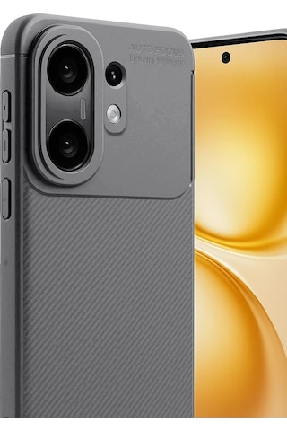 Vivo X200 Fe Uyumlu Kılıf Karbon Tasarım Kamera Korumalı Silikon Telefon Kılıfı Kapak Gri