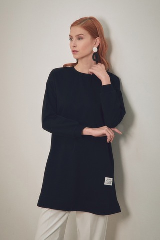 Fullamoda Fullamodest Basic Bisiklet Yaka Tunik 24ygb467204662-siyah 24YGB467204662-Siyah