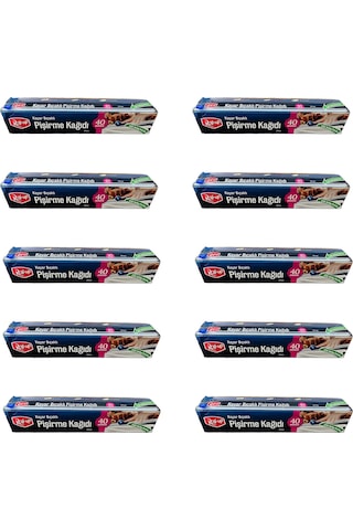 Roll-up Kayar Bıçaklı Beyaz Yağlı Fırın Tepsi Pişirme Kızartma Kağıdı 10'lu 37 CM x 40 M