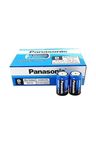 Panasonic R20Be/2Ps General Purpose Çinko Karbon Büyük Boy D Pil 24'lü