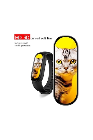 Xiaomi Mi Band 5 Tam Kapatan Pmma Ekran Koruyucu Tam Kapatan Siyah 3 Adet