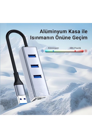 Alfalink Al-u222 10/100/1000mbps Type-c & Usb 3.0 Ethernet & Usb Hub Adaptör