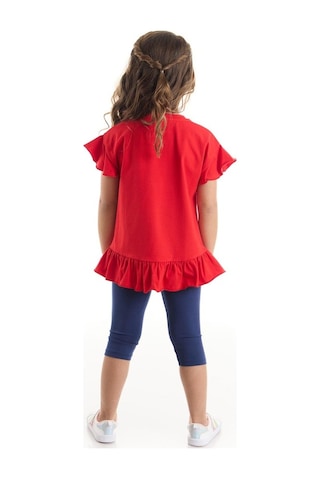 Denokids Yaramaz Kedi Kız T-Shirt Tayt Takım Çok Renkli