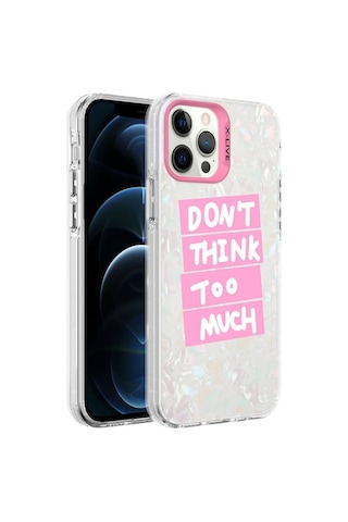 Apple Uyumlu iPhone 12 Pro Kılıf Mermer Desenli Zore Marbello Kapak Pembe