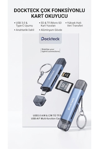 Dockteck Usb 3.0 Usb-c Sd Micro Sd Kart Okuyucu
