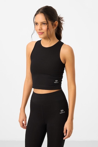 Tommylife Siyah Yüksek Bel Kapri-crop Atlet Slim Fit Kadın Tayt Takım - 95284