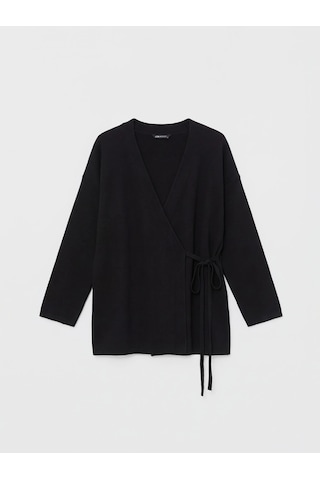 Lc Waikiki Siyah Kruvaze Yaka Kadın Kimono