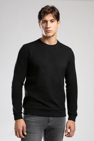 Lee Cooper Newdiagonal Erkek O Yaka Sweatshirt Siyah-20952 Siyah