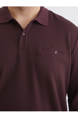 Lcwaıkıkı Classic Bordo Büyük Beden Polo Yaka Erkek Sweatshirt