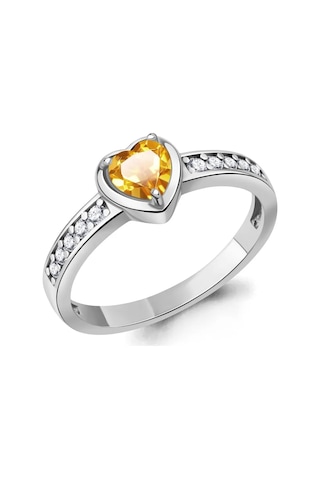 Aquamarıne 925 Ayar Gümüş Doğal Sitrin Taşlı Yüzük 304347960 Gri