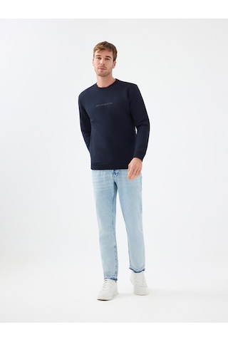 Regular Fit Erkek Sweatshirt Koyu Lacivert
