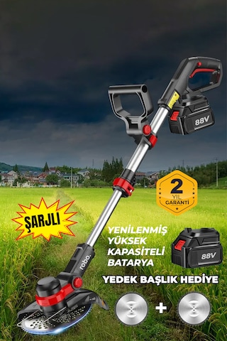 Robo 88V Şarjlı Çim Biçme Makinesi Tırpan