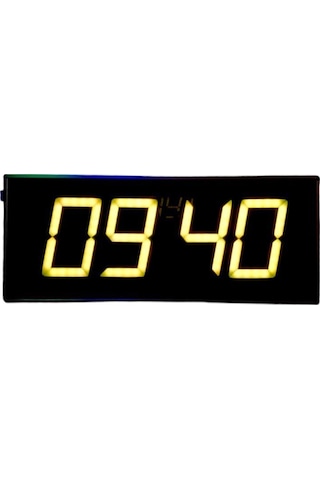 Sanec Wifi Senkronize Dijital Led Duvar Ve Masa Saati Otomatik İnternet Saat Ayarlı, Sarı Led, 16x40 Cm