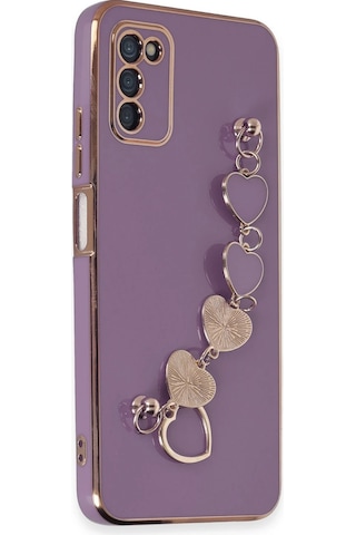 Gld-spt- Newface Samsung Uyumlu Galaxy A03s Kılıf Esila Silikon - Mor