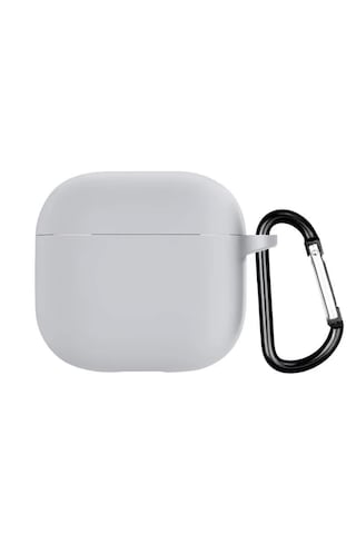 Airpods 4. Nesil Uyumlu Mat Silikon Koruyucu Kılıf+kanca Gri