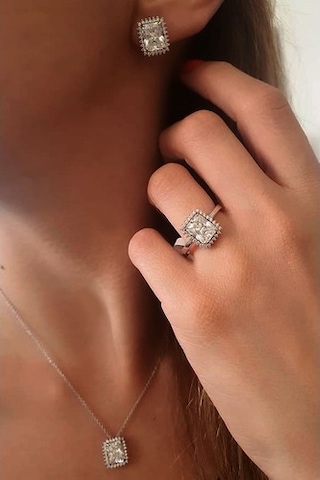 Sky Dıamond Gümüş Lüks Takı Seti (516767273)